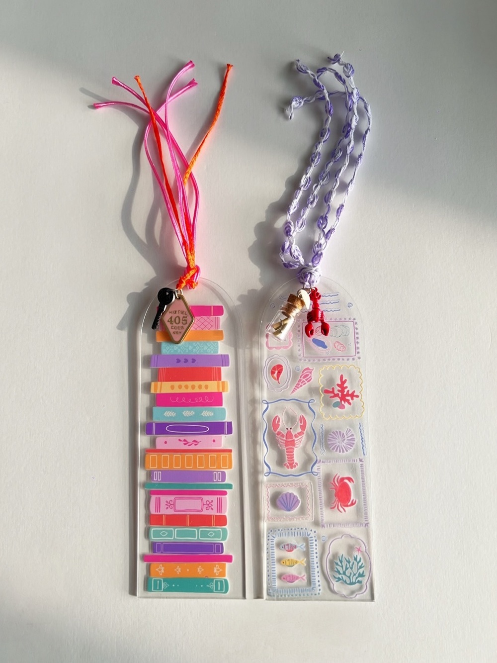 Handcrafted Pastel Bookmark set of 2